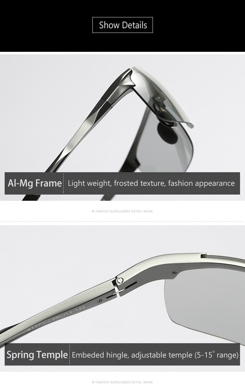 Aidien Unisex Full Rim Rectangle Aluminum Magnesium Reading Glasses & Sunglasses B8177 - Lightweight Eyewear for Reading, Driving, and Outdoor Activities
