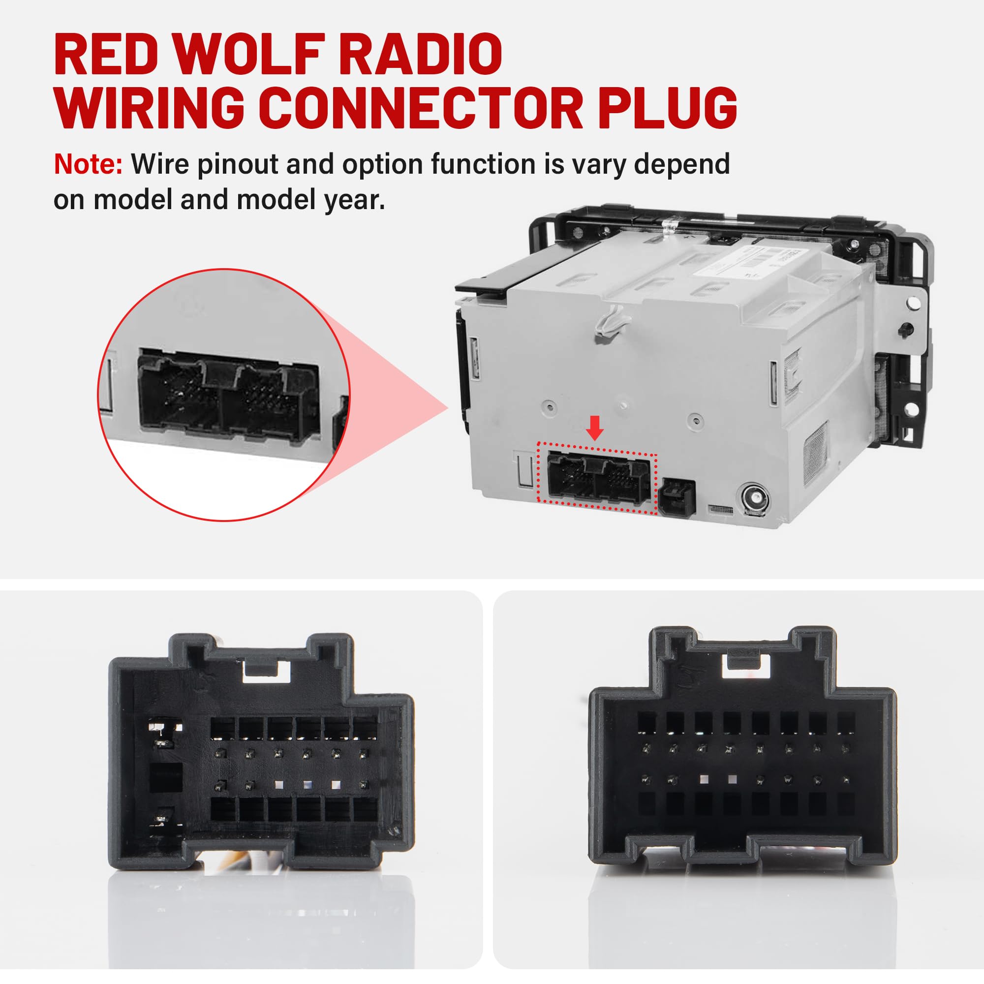 RED WOLF Radio Wiring Harness with Antenna Adapter for 2006-2013 GM GMC Sierra Chevy Impala Buick Cadillac - Aftermarket Stereo CD Player Receiver Installation Kit - Perfect for Car Audio Upgrades & DIY Installations