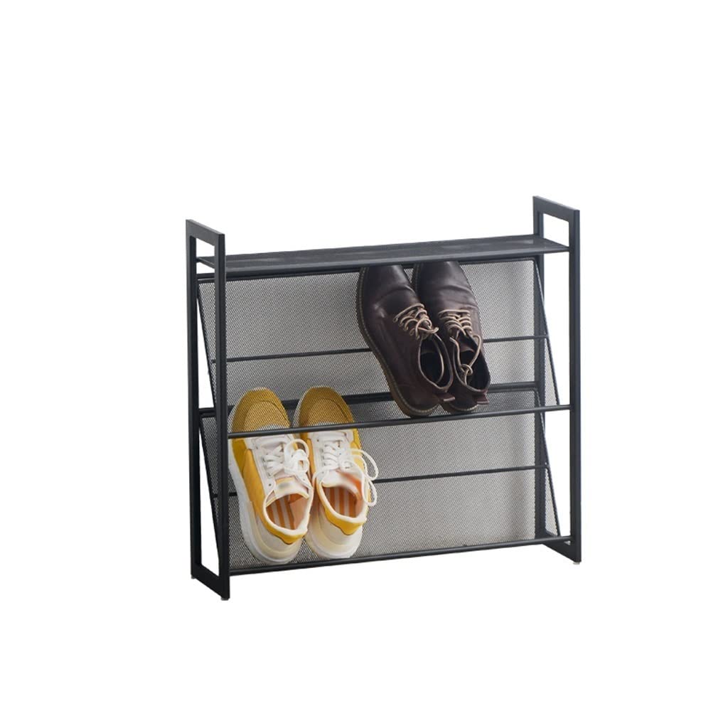 Sturdy Metal Shoe Rack Organizer - 5-Tier Space Saving Shoe Storage for Bedroom, Living Room & Entryway - Rustproof Wrought Iron Multi-Layer Shoe Shelf (Black) - Perfect for Small Spaces & Apartment Organization