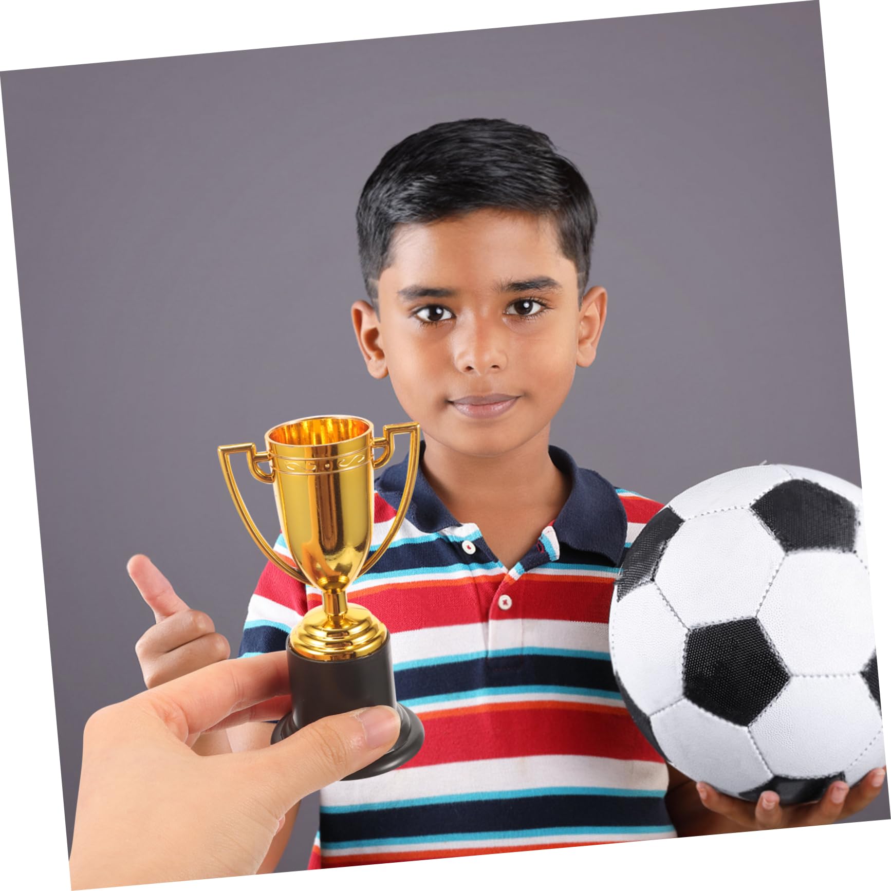KOMBIUDA Golden Trophy Mini Decor - Kids Sports Awards, Reusable Plastic Toys & School Supplies for Children - Perfect for Sports Events, Classroom Rewards & Playtime Fun