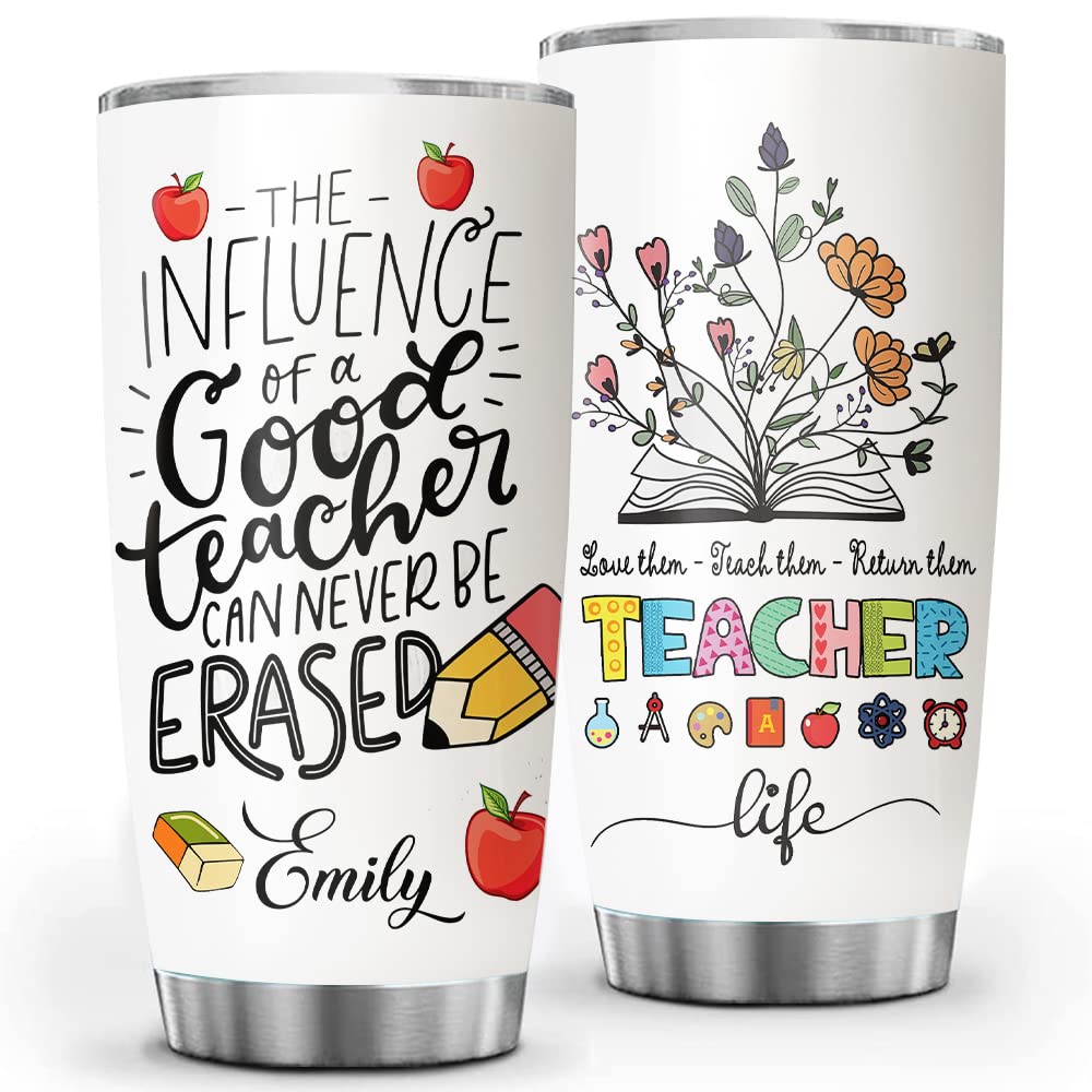 Personalized Stainless Steel Tumbler 20oz 30oz - Perfect Teacher Gift for Birthday, Appreciation Week & Back to School