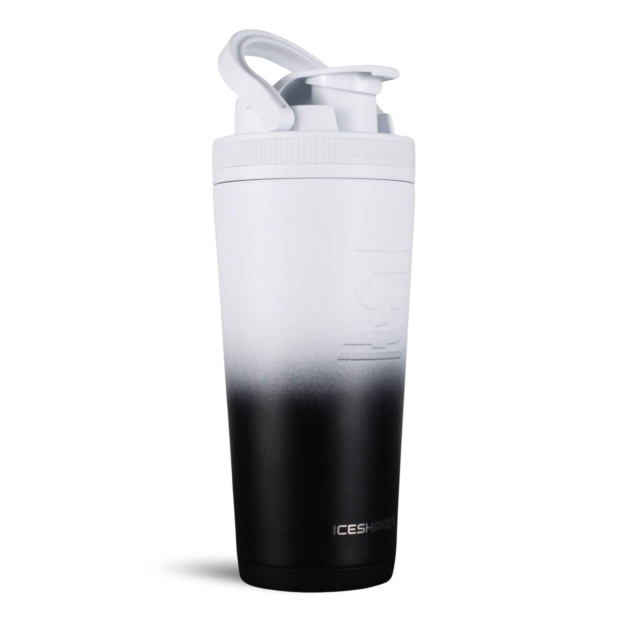 Ombre Series 26oz Ice Shaker Bottle - Black & White Gradient | Premium Protein Shaker for Gym, Workouts & Sports | BPA-Free Leakproof Water Bottle