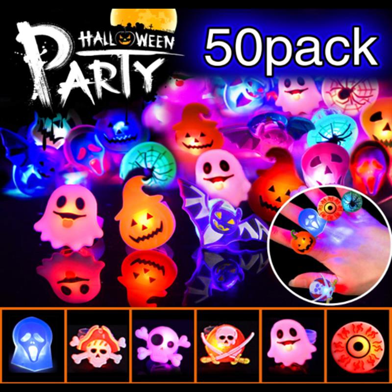 Glowing Halloween Brooch Ring - Spooky Jewelry for Halloween Costume & Party Decorations - Perfect for Trick or Treat, Cosplay, and Festive Celebrations