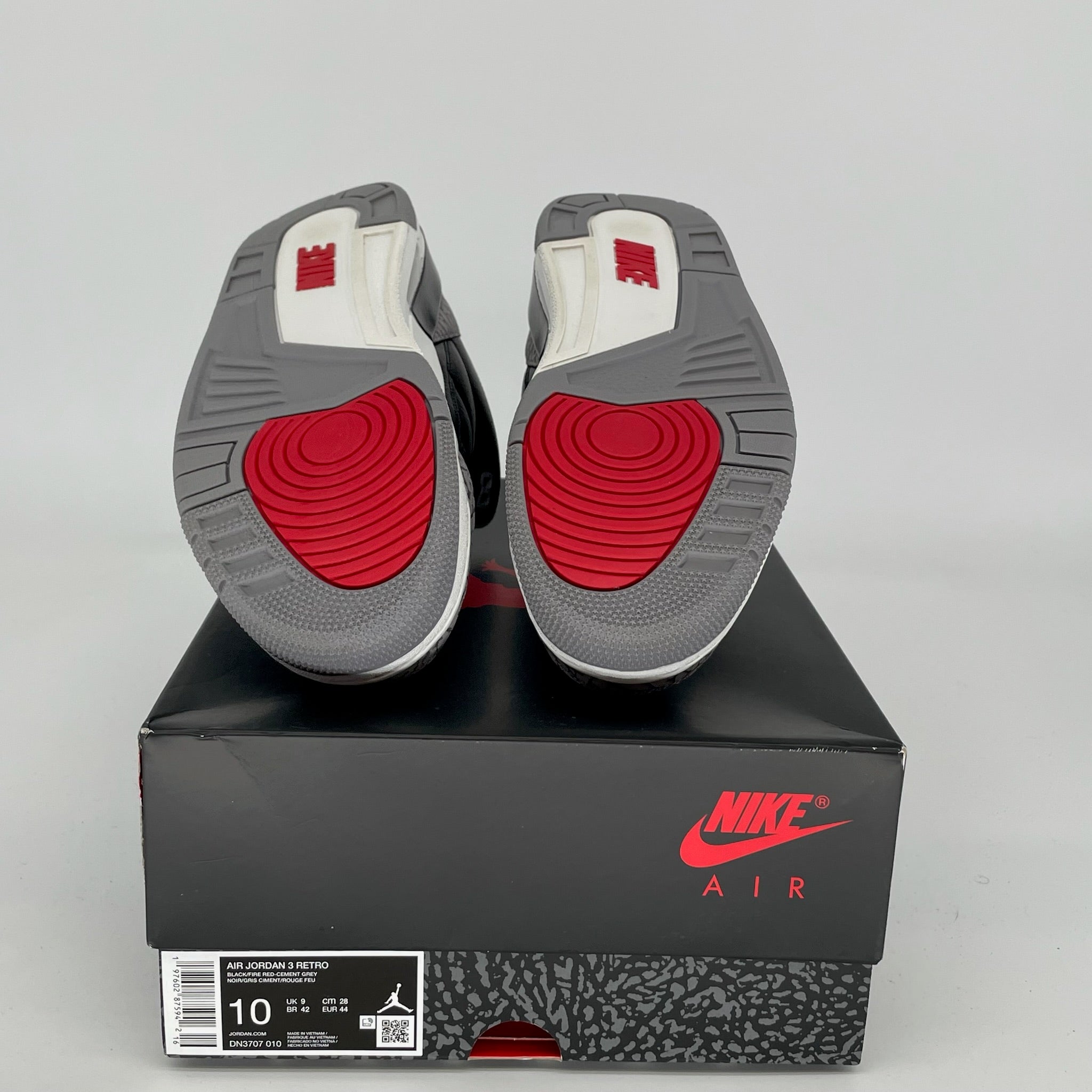 AIR JORDAN 3 REIMAGINED BLACK CEMENT SNEAKERS - MEN'S SIZE 10 (DN3707-100) - Authentic Retro Basketball Shoes for Casual Wear & Street Style