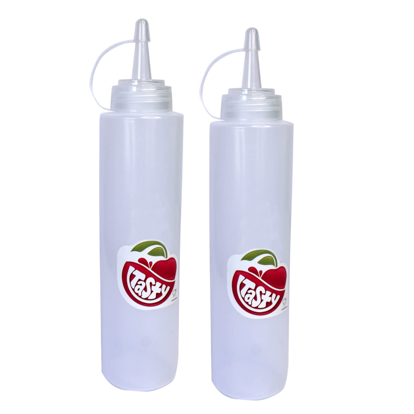 AASA 2-Pack Squeeze Bottles for Ketchup, Mustard, Honey & Sauces - Durable Kitchen & Restaurant Condiment Dispenser - Perfect for BBQ, Picnics & Food Service