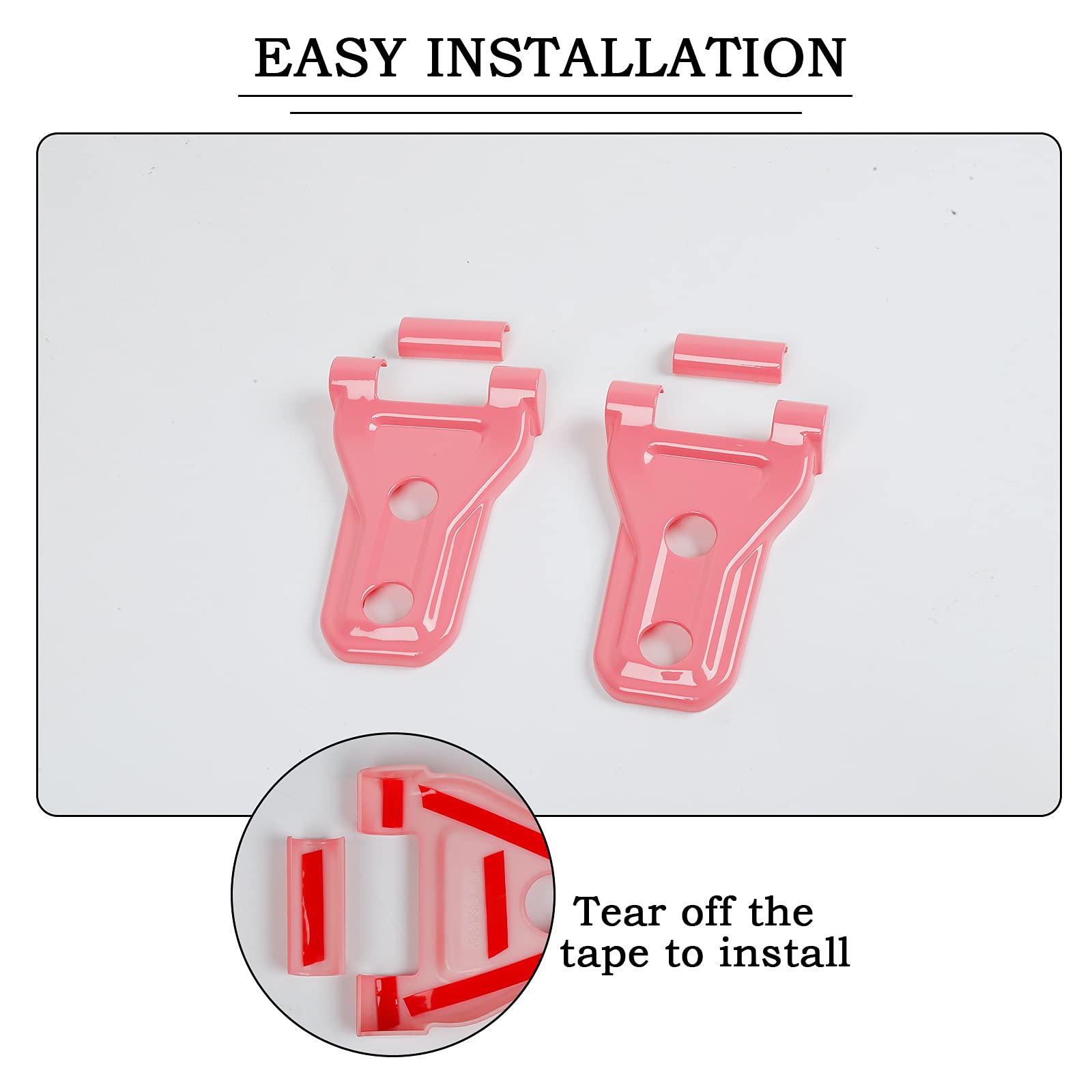 Jeep Wrangler JL JLU & Gladiator JT Hood Hinge Cover - Exterior Accessories for 2018-2023 Models | Durable Pink Decoration Kit for Off-Road & Daily Driving