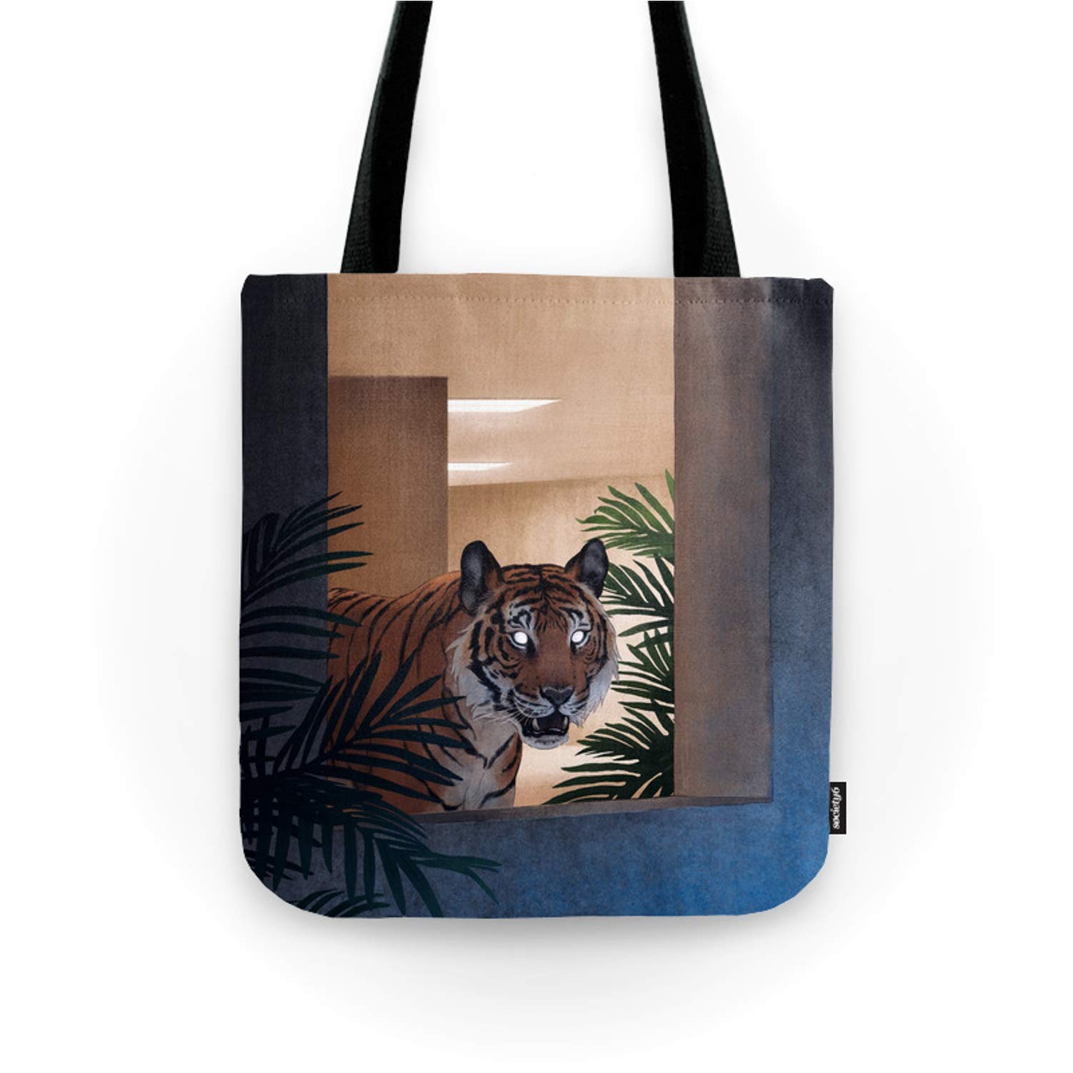 Dappermouth Concrete Dark Canvas Tote Bag - 18x18 Inches Reusable Shopping Bag for Groceries, Beach & Daily Use