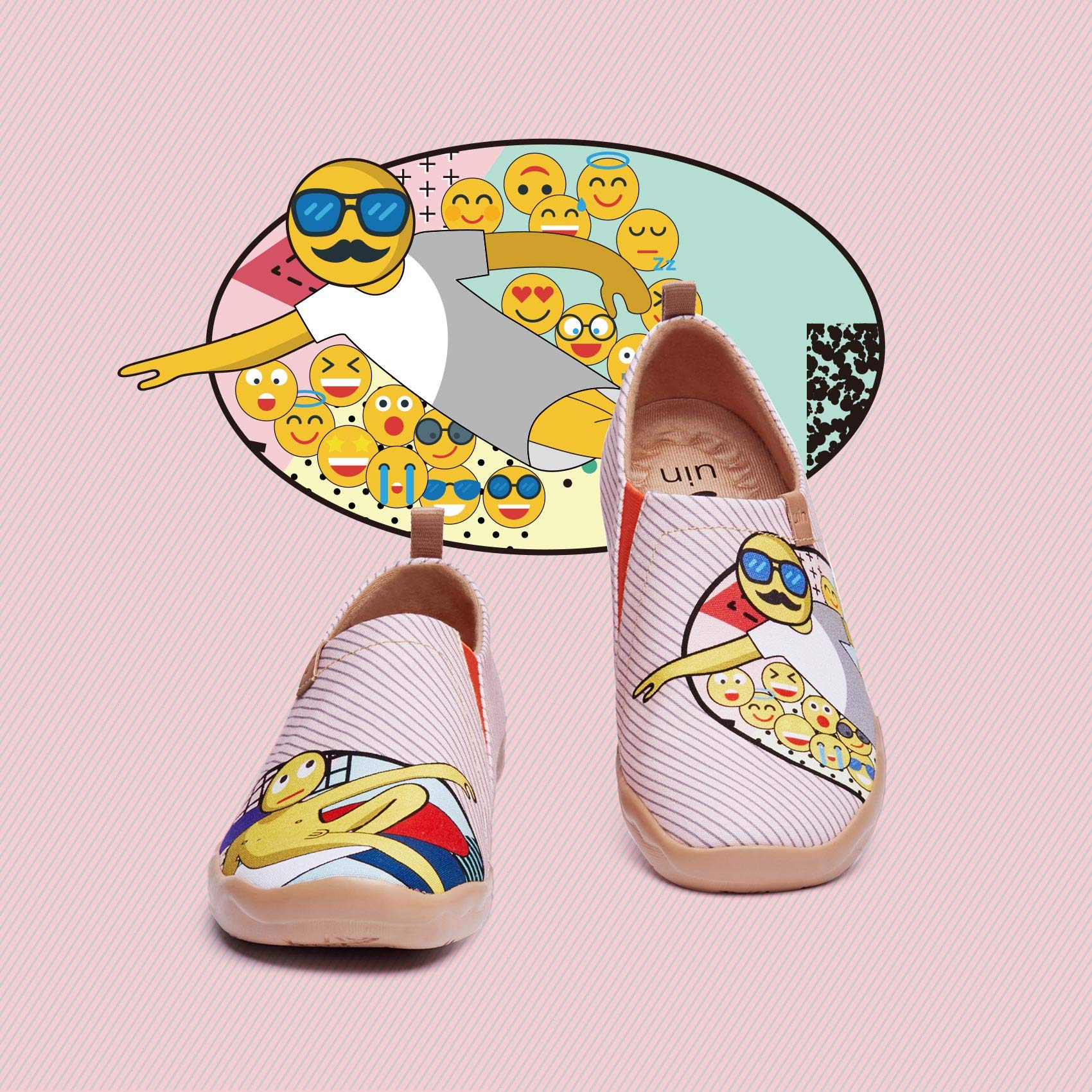 UIN Women's Slip On Sneakers - Casual Knit Loafers with Artistic Painting | Comfortable Soft Walking Shoes for Women | Perfect for Work, Travel & Everyday Wear