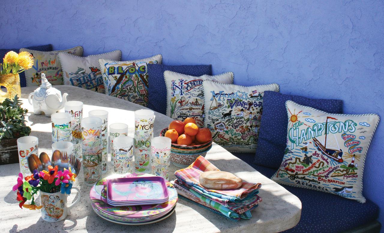 Hand Embroidered Decorative Throw Pillow Covers - Boho Chic California Style Home Decor for Sofa, Bedroom & Living Room