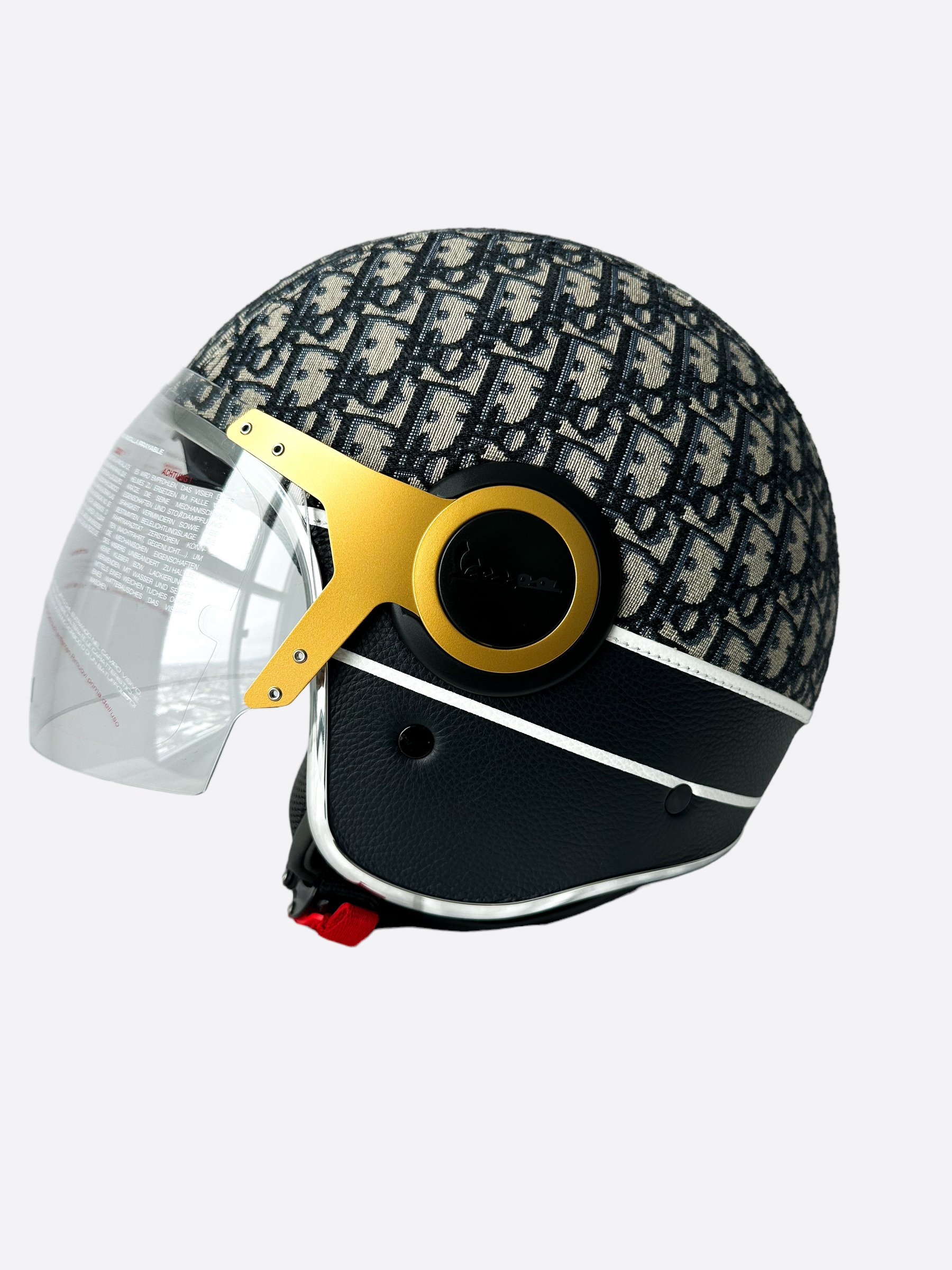 Dior 946 Vespa Oblique Helmet - Luxury Motorcycle Helmet for Women & Men - Perfect for Scooter Riding & Urban Commuting