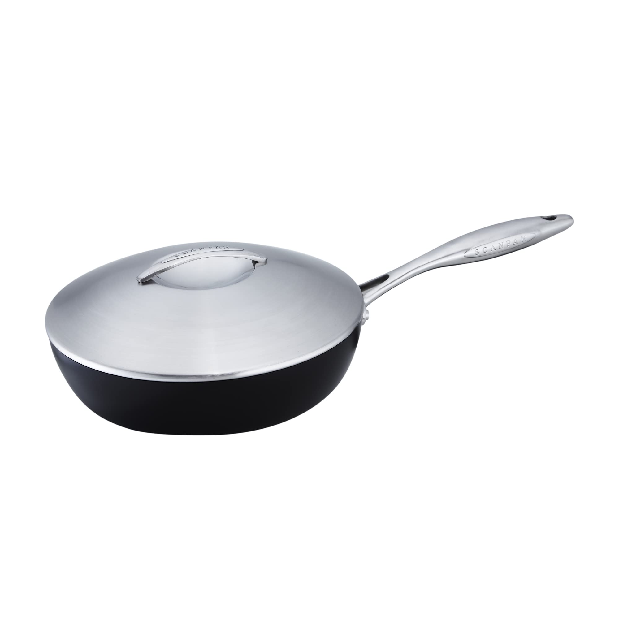 Scanpan Professional 2.75 Quart Nonstick Saute Pan with Lid - Premium Danish Cookware - Oven, Dishwasher & Metal Utensil Safe - Perfect for Searing, Sauteing & Everyday Cooking