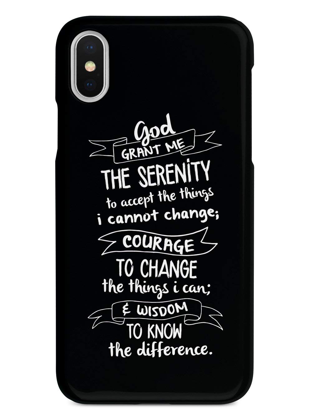 Inspired Cases - iPhone X/Xs Protective Case with 3D Textured Design - Serenity Prayer Chalk Pattern - Shockproof Slim Cover for Apple iPhone X/Xs - Perfect for Daily Use, Travel & Outdoor Activities