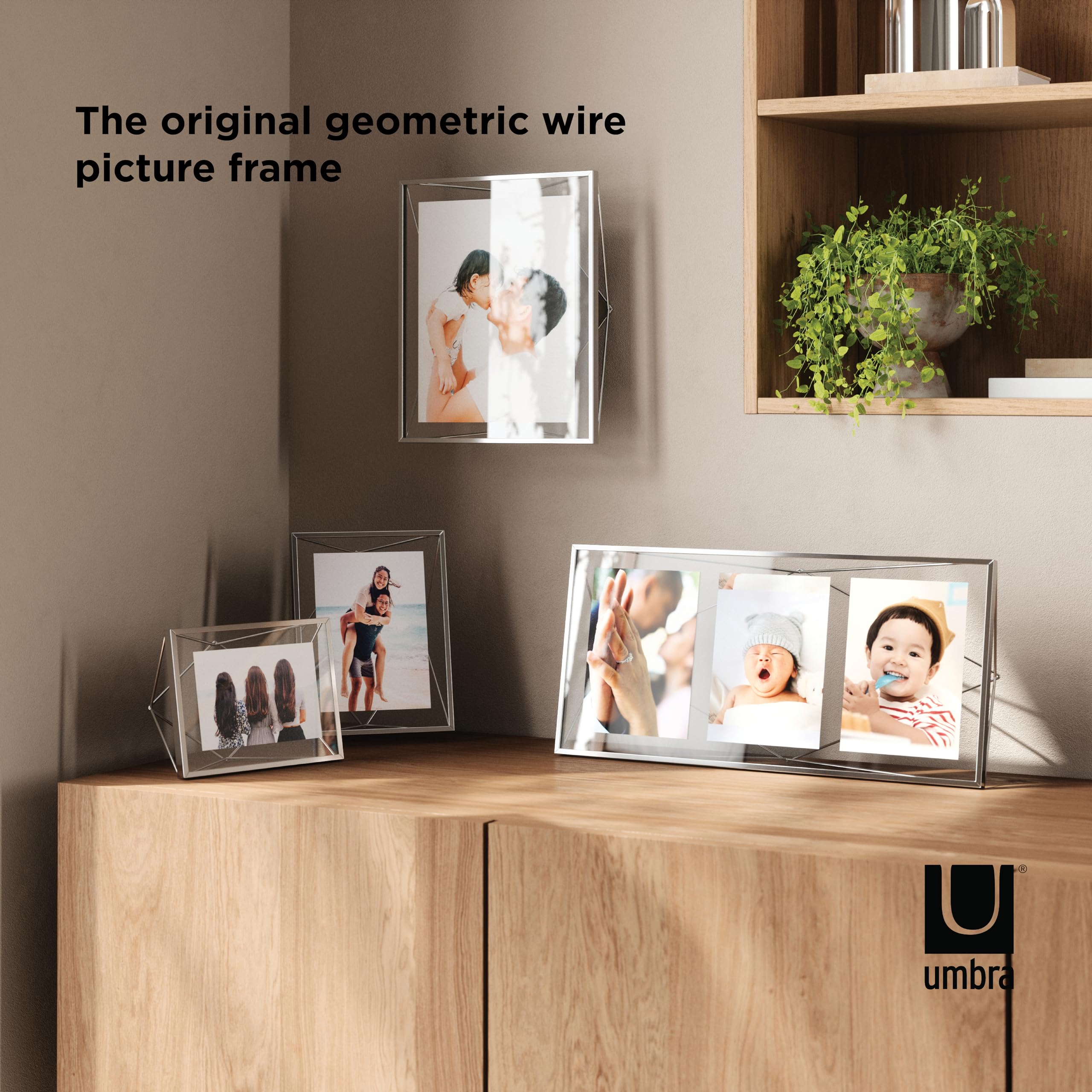 Umbra Prisma 4x6 Chrome Metal Picture Frame - Elegant Photo Display for Desk, Wall or Shelf - Perfect for Home Decor, Office & Gift Giving