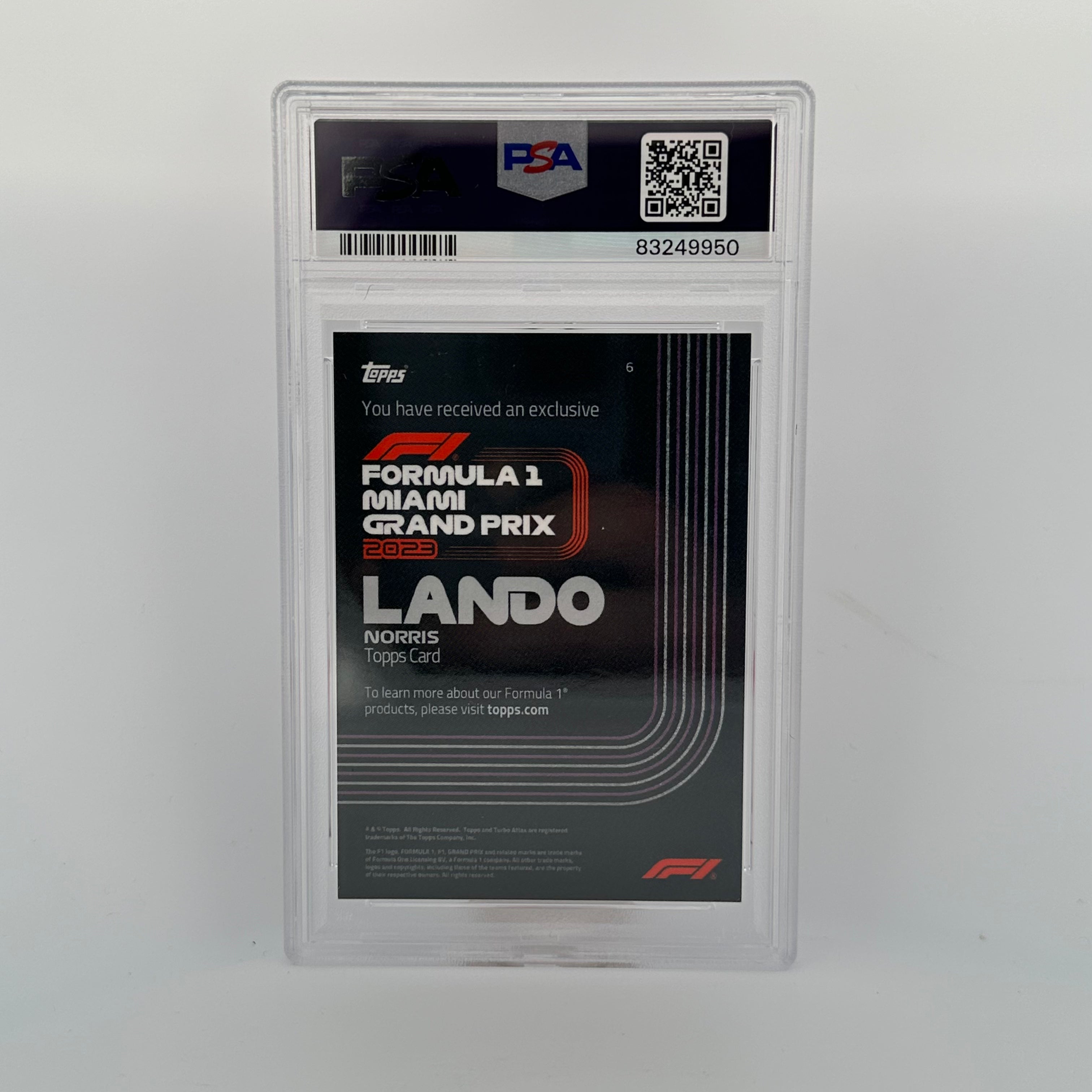 PSA 10 Lando Norris #6 2023 Miami Grand Prix F1 Trading Card - Perfect for Collectors, Fans & Sports Memorabilia Enthusiasts