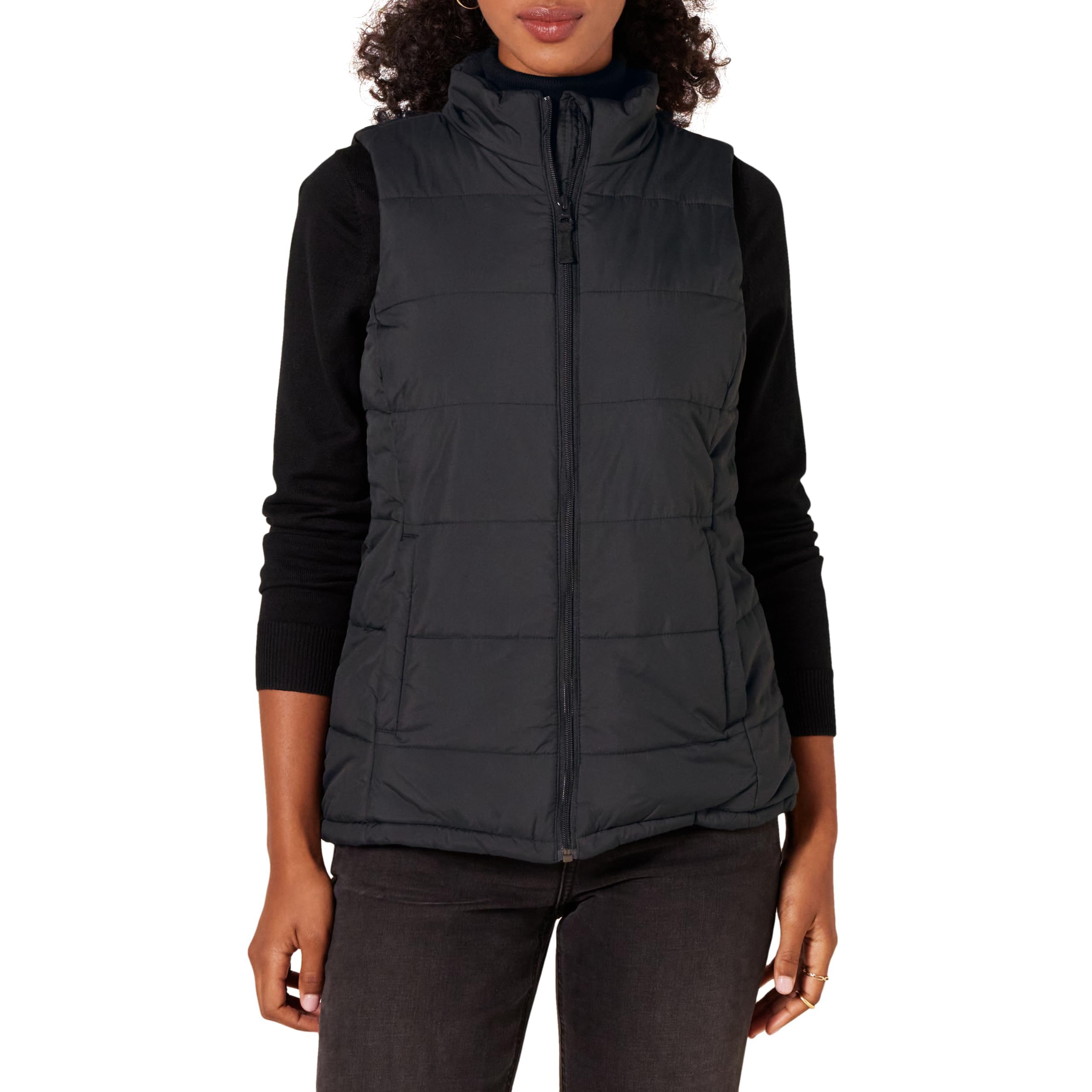 Amazon Essentials Women's Mid-Weight Puffer Vest - Lightweight Quilted Insulated Winter Jacket for Outdoor Activities, Hiking & Casual Wear