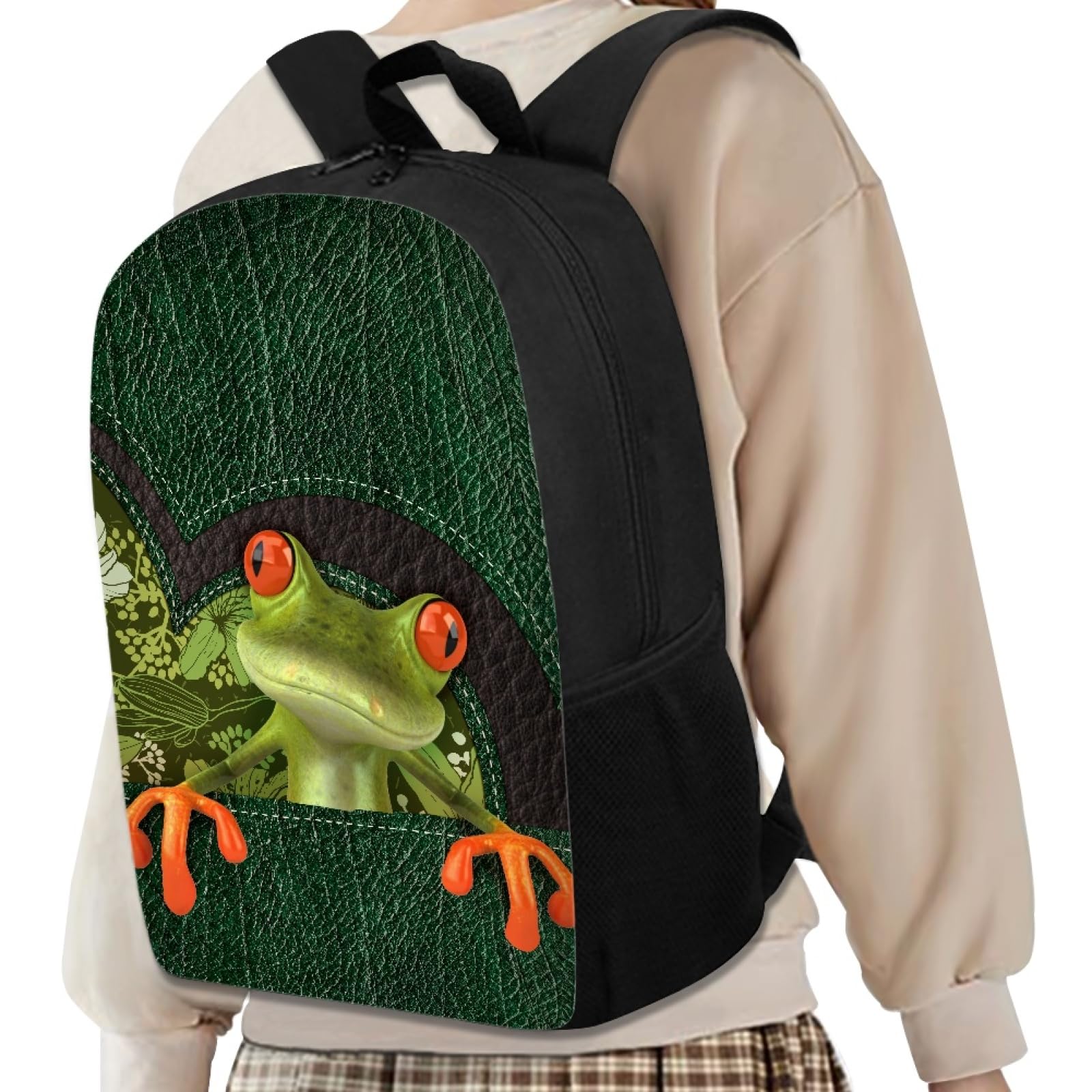 Funny Frog Print Backpack for Kids - Lightweight Elementary School Bookbag with Adjustable Straps | Perfect for School Supplies, Day Trips & Outdoor Adventures