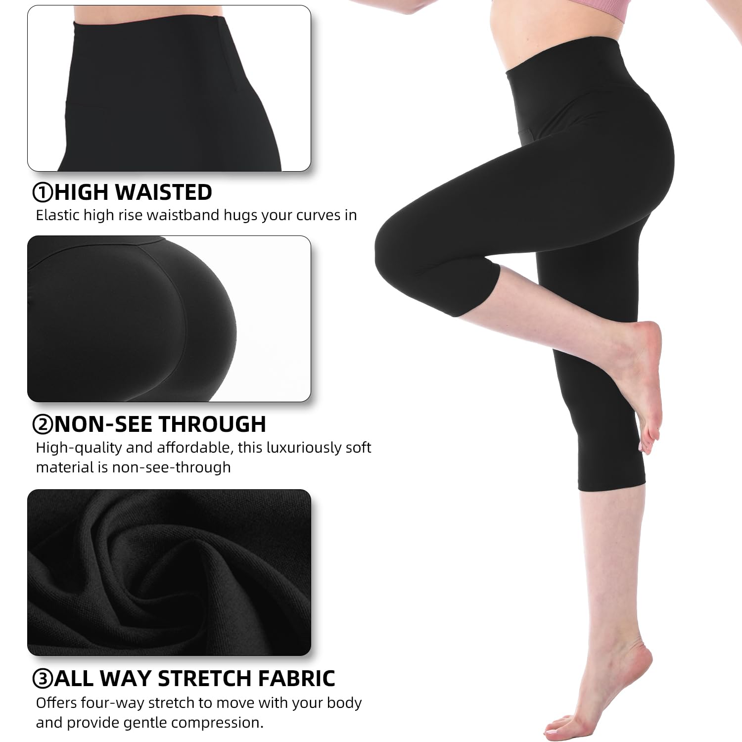 High Waisted Yoga Pants for Women - Tummy Control Workout Leggings for Running, Gym & Lounge - Soft Stretchy Activewear for Fitness & Everyday Wear
