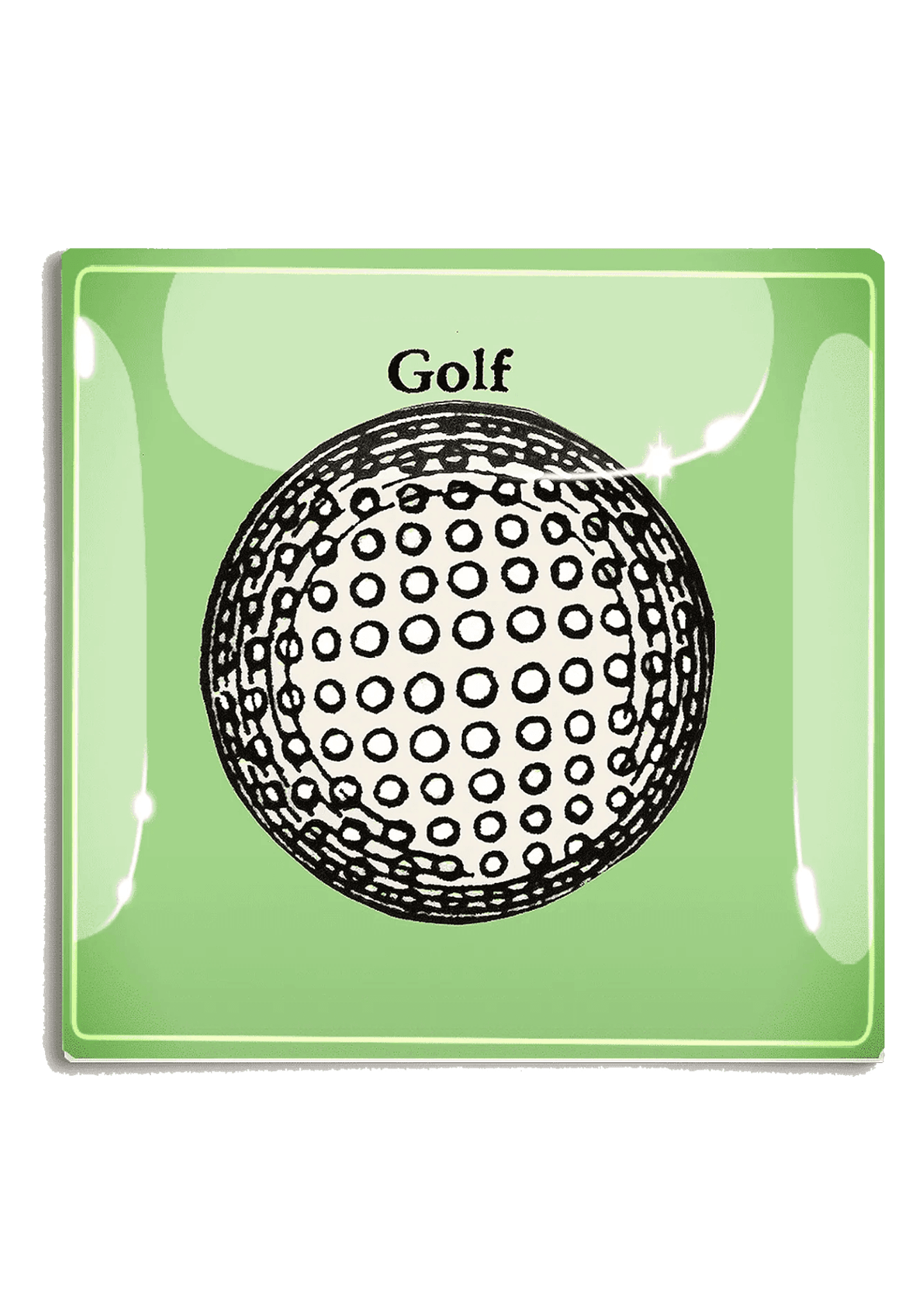 Hole in One Golf Ball Decoupage Glass Tray - Elegant Golf-Themed Serving Tray for Home Decor, Party Serving & Golf Enthusiast Gifts