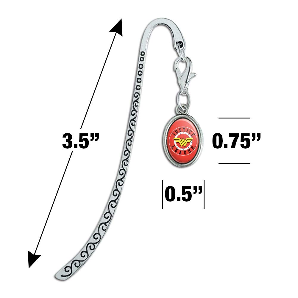 Justice League Wonder Woman Metal Bookmark - DC Comics Superhero Book Marker with Oval Charm for Gifts, Collectibles & Reading Accessories | Perfect for Book Lovers, Fans & Comic Enthusiasts