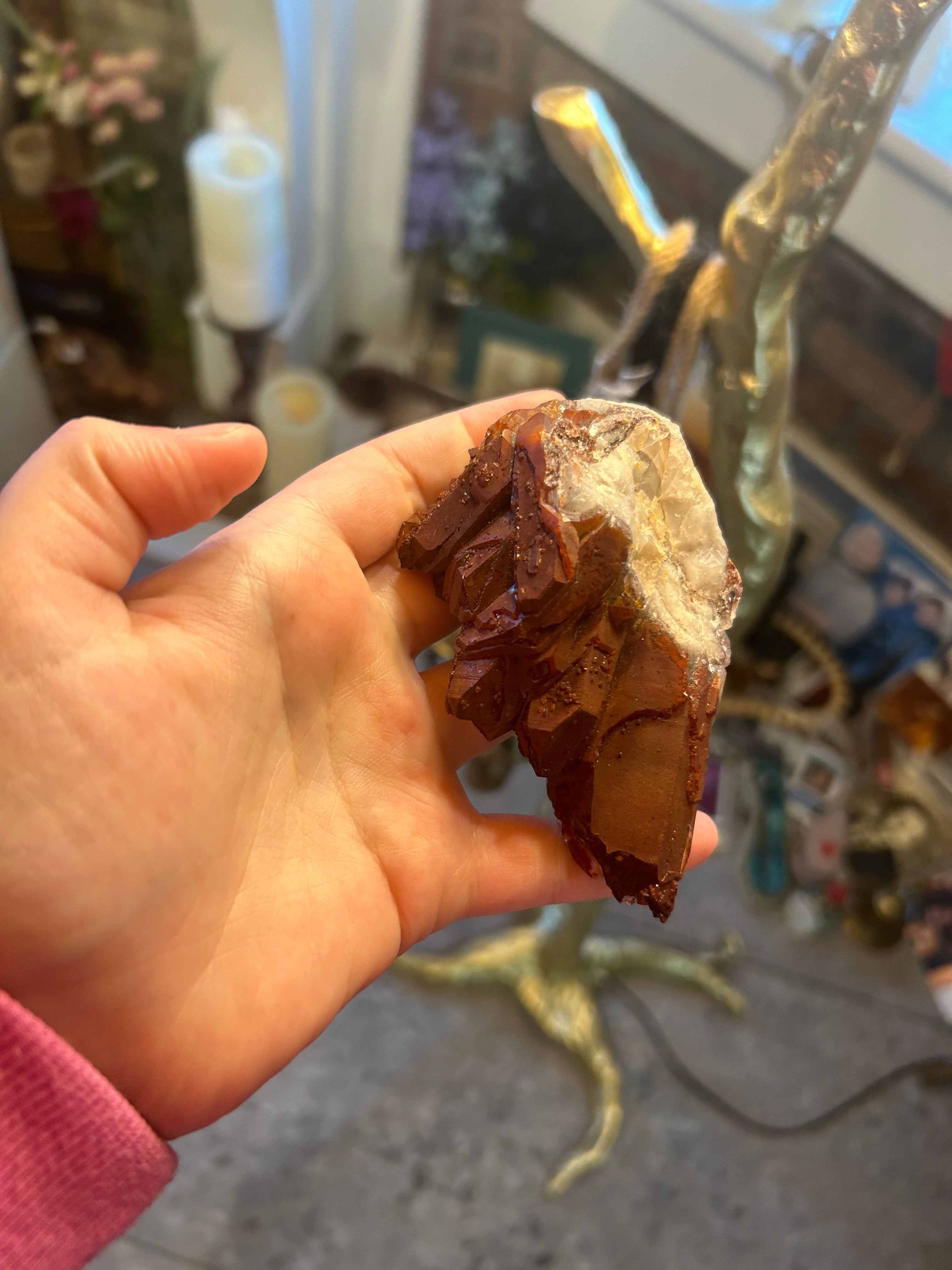 Natural Raw Strawberry Quartz Clusters - Healing Crystal for Meditation, Reiki & Home Decor | Spiritual Energy Stone for Positive Vibes & Stress Relief