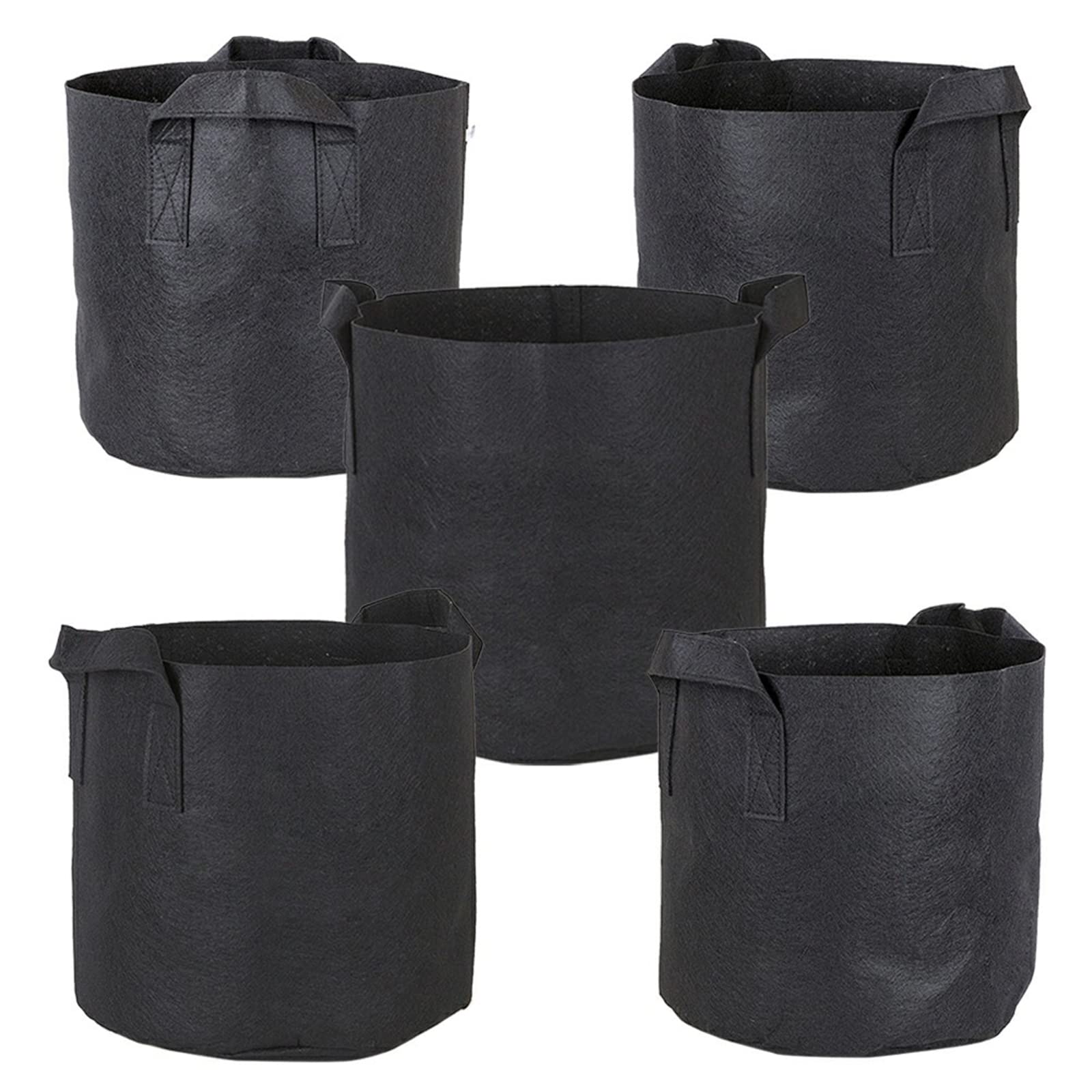 5 Pack 10 Gallon Heavy Duty Potato Grow Bags with Handles - Reusable Felt Fabric Plant Grow Bags for Vegetables, Tomatoes, Sweet Potatoes - Perfect for Home Gardening, Balcony Planting & Indoor Herb Gardens