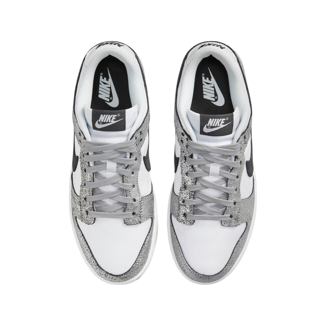 Nike Women's Dunk Low Sneakers - Metallic Silver, Black & White Retro Running Shoes for Women | Casual Wear, Gym & Street Style Fashion