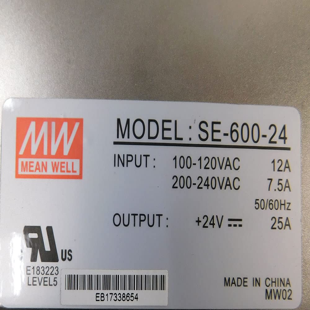 Mean Well SE-600-24 600W 24V DC Power Supply Unit (PSU) - Industrial Grade Switching Power Supply for LED Displays, CCTV Systems & Audio Equipment
