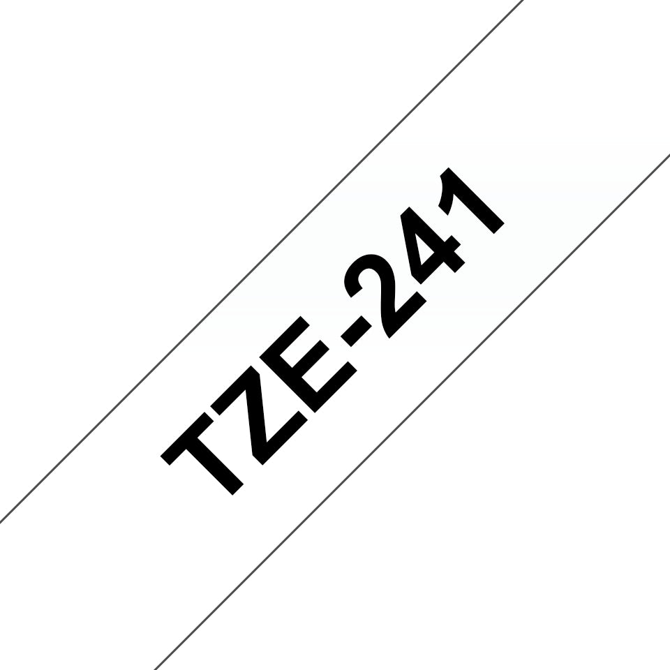 Brother TZe 241 Label Tape - 18mm x 8m White Tape with Black Text - Perfect for Office Labeling, Organizing Files & Home Storage