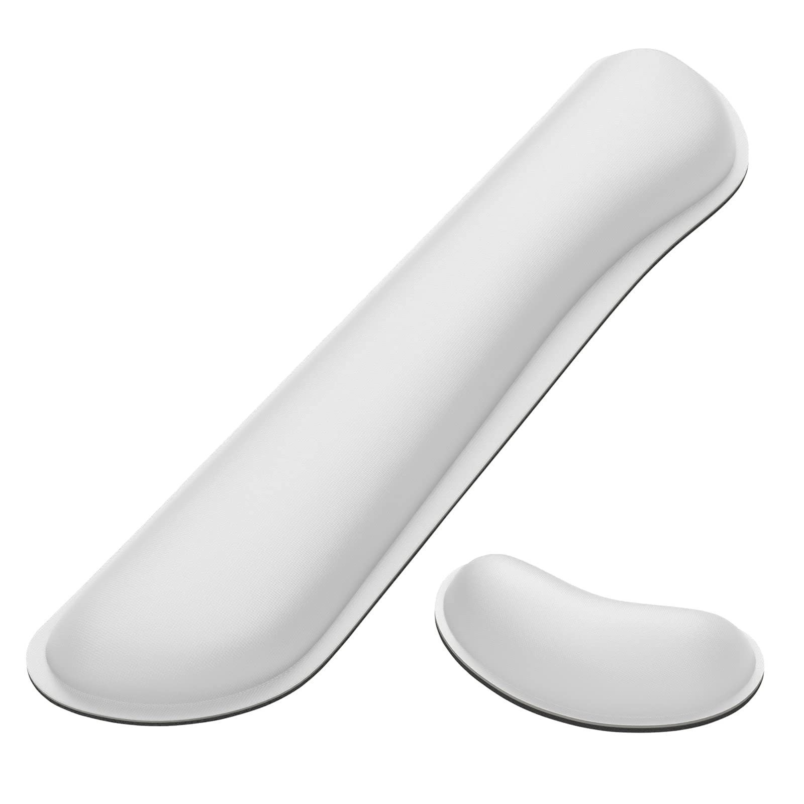 Ivory White Keyboard and Mouse Wrist Rest Set with Extended Mouse Pad - Ergonomic Support for Typing & Gaming, Perfect for Office & Home Workspace Comfort