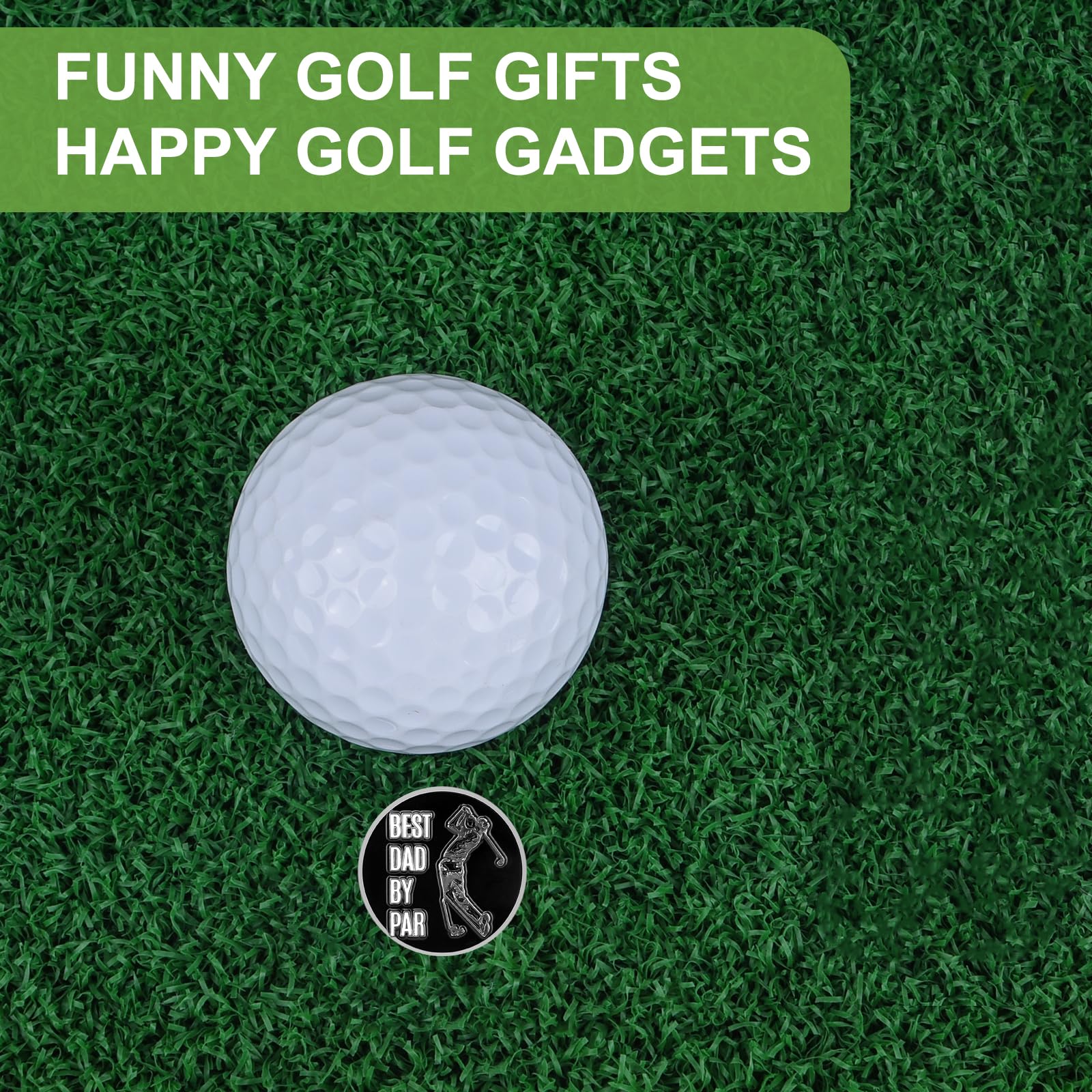 Funny Magnetic Golf Ball Marker with Hat Clip - 25mm Golf Accessories for Men | Perfect Golf Gifts & On-Course Essentials