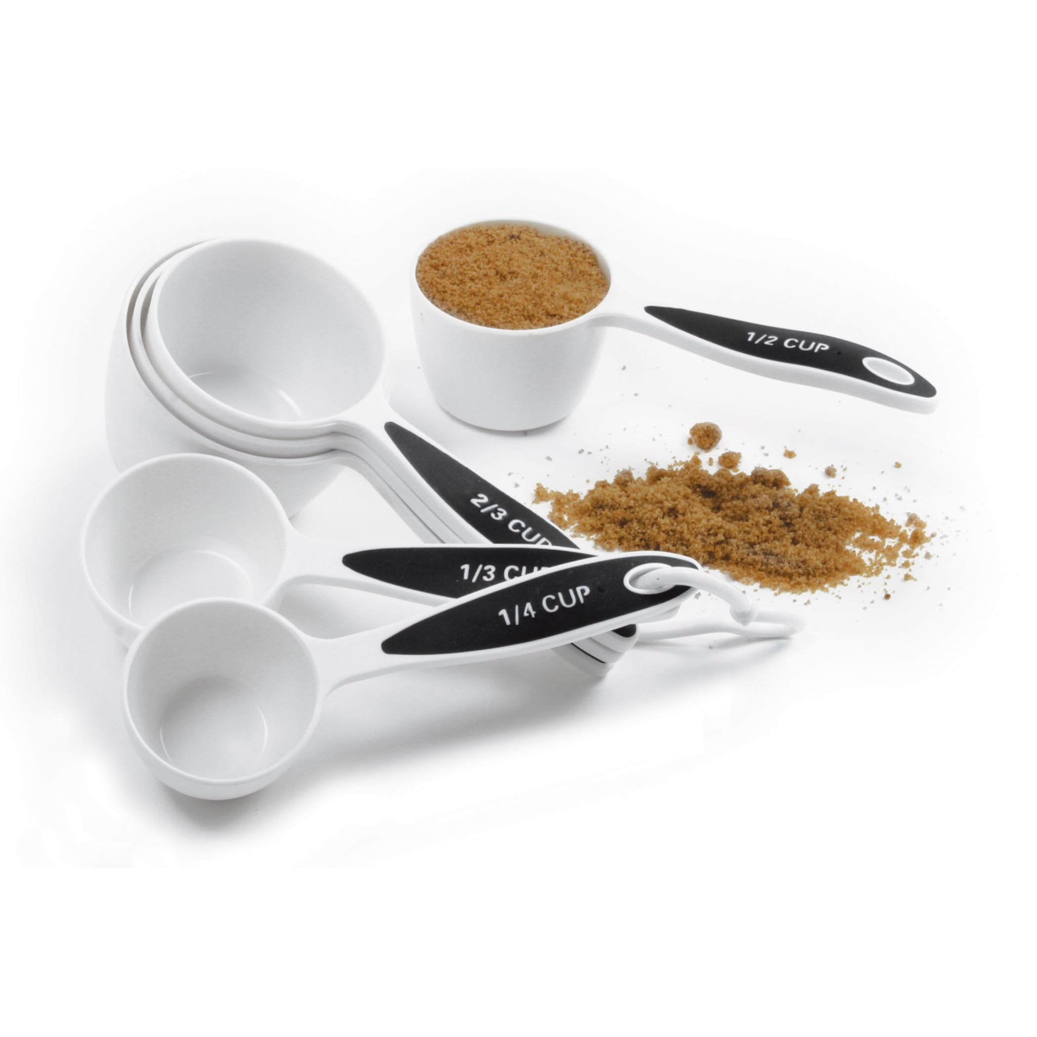 Norpro Grip-Ez 6-Piece BPA-Free Plastic Measuring Cup Set with Comfortable Grip, White - Ideal for Baking, Cooking, and Meal Prep