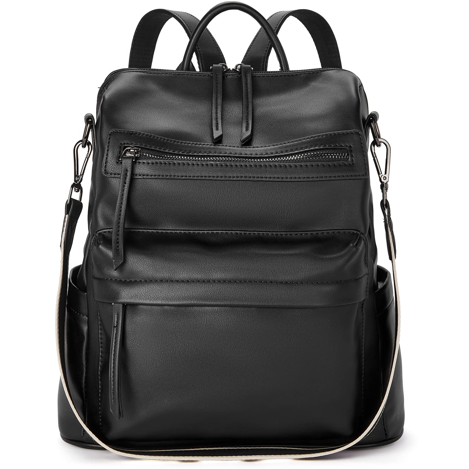 BROMEN Women's Fashion Leather Backpack Purse - Large Designer Travel Shoulder Bag for Work, Commute & Weekend Getaways
