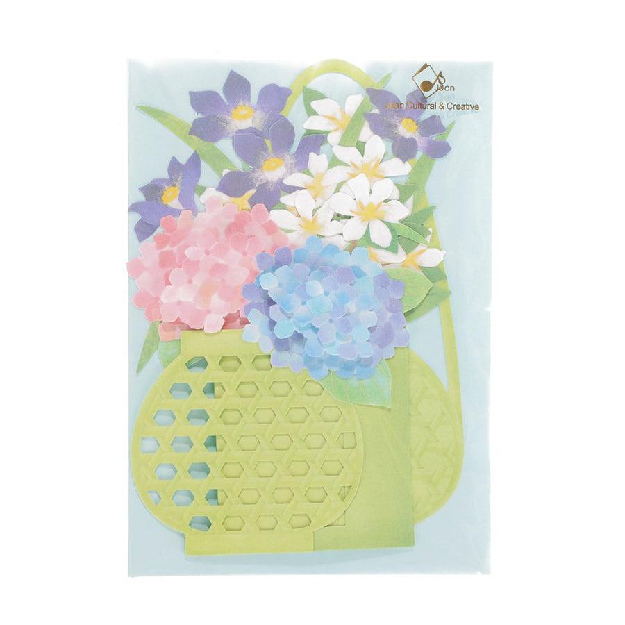 Sanrio Hello Kitty Everyday Greeting Card with Hydrangea Basket Design - Perfect for Birthdays, Thank You Notes & Special Occasions