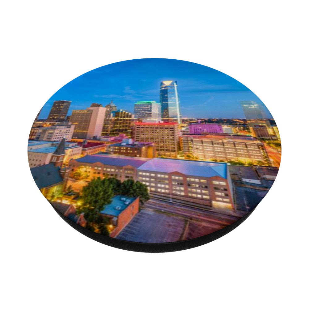 Oklahoma City Skyline Night PopSockets - Phone Grip & Stand for iPhone, Samsung & Tablets | Perfect for Commuting, Travel & Selfies