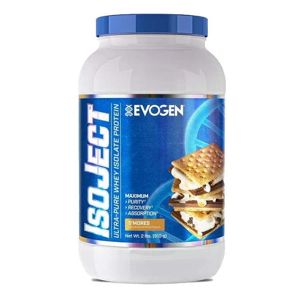 Evogen IsoJect S'Mores Flavor Whey Protein Isolate Powder - 910g (2 lbs) for Muscle Recovery & Post-Workout Nutrition | Delicious Protein Shake for Gym, Fitness & Bodybuilding