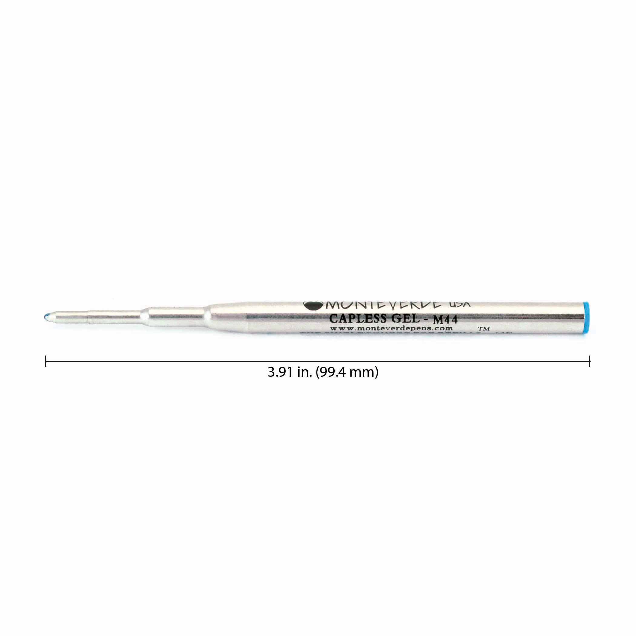 Monteverde Broad Gel Ballpoint Refill for Montblanc Pens - 6 Pack Blue Ink (M443BU) - Smooth Writing for Signatures, Notes & Professional Documents