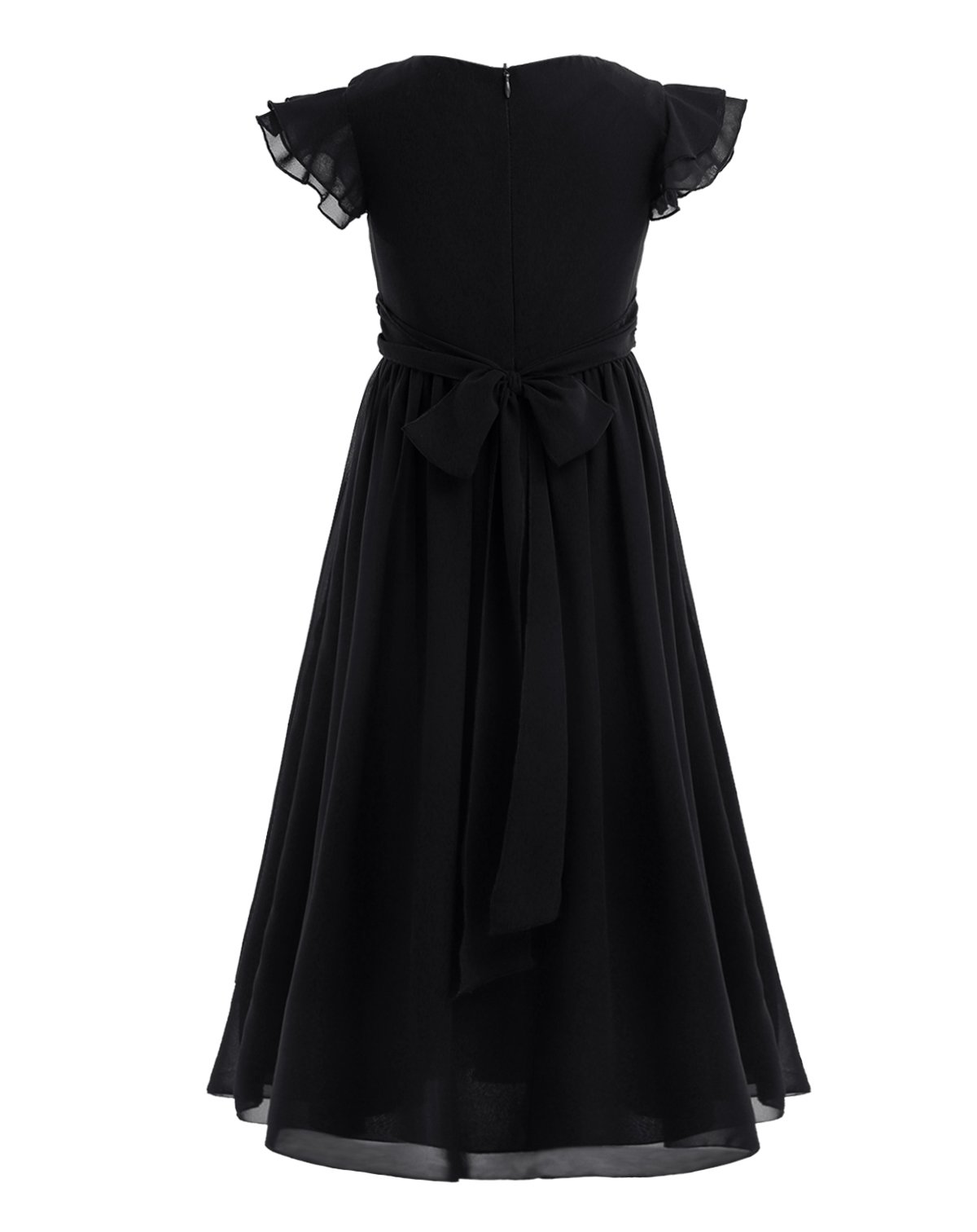 Flower Girl Dresses with Flutter Sleeves & Ruffles - Elegant Bridesmaid Prom Gowns for Weddings, Formal Parties & Special Occasions | Perfect for Flower Girls, Pageants & First Communion