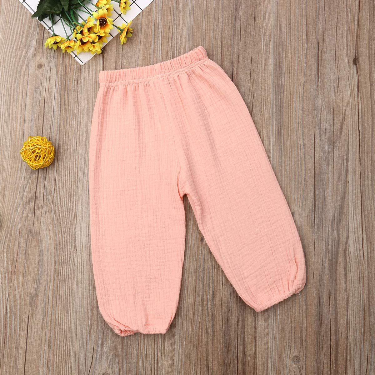 3 Pack Cotton Linen Baby Bloomers - Soft Toddler Pants for Play & Sleep
