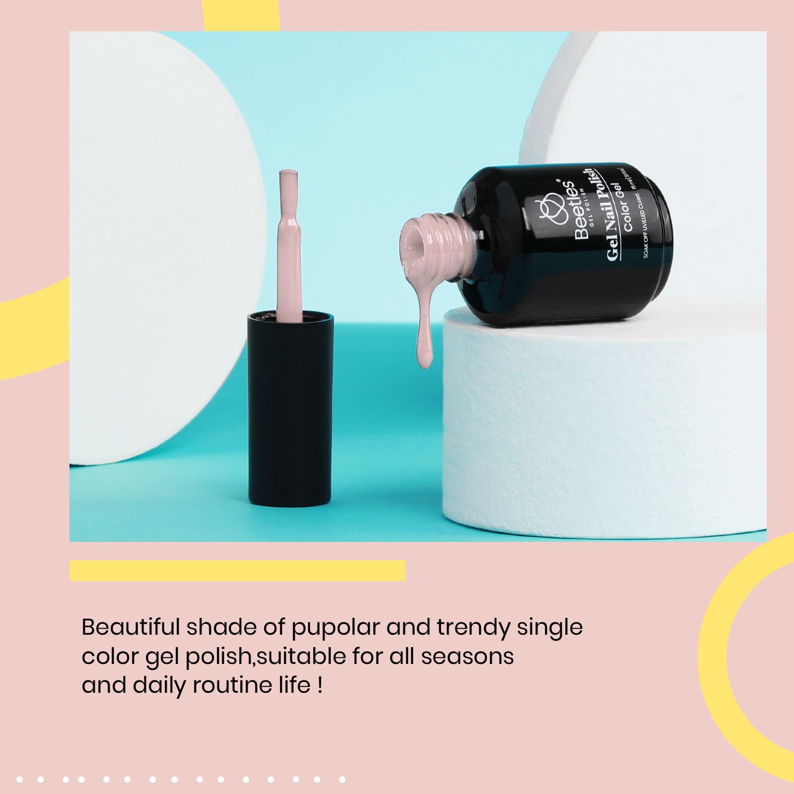 Beetles Gel Nail Polish - 15ml Skin Nude Neutral Color Soak Off UV/LED Gel Polish for Manicure | DIY Nail Art at Home & Salon Use | Perfect Spring Gift for Women