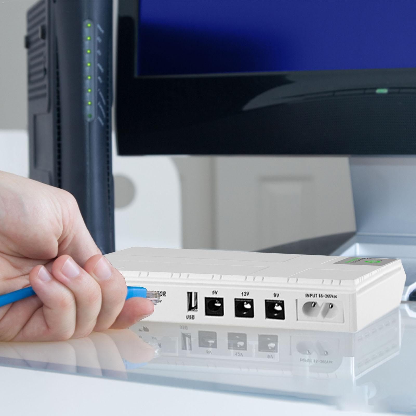 Security Camera Backup Battery - UPS Power Supply for WiFi Cameras & Modem Routers | Emergency Power Backup for Home & Office Security Systems