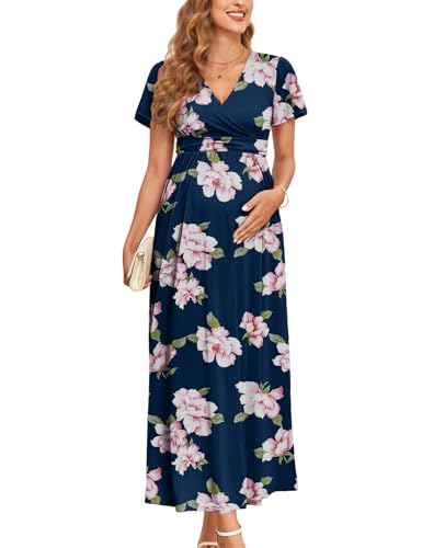 1. Ruffle Sleeve, Floral Navy Blue