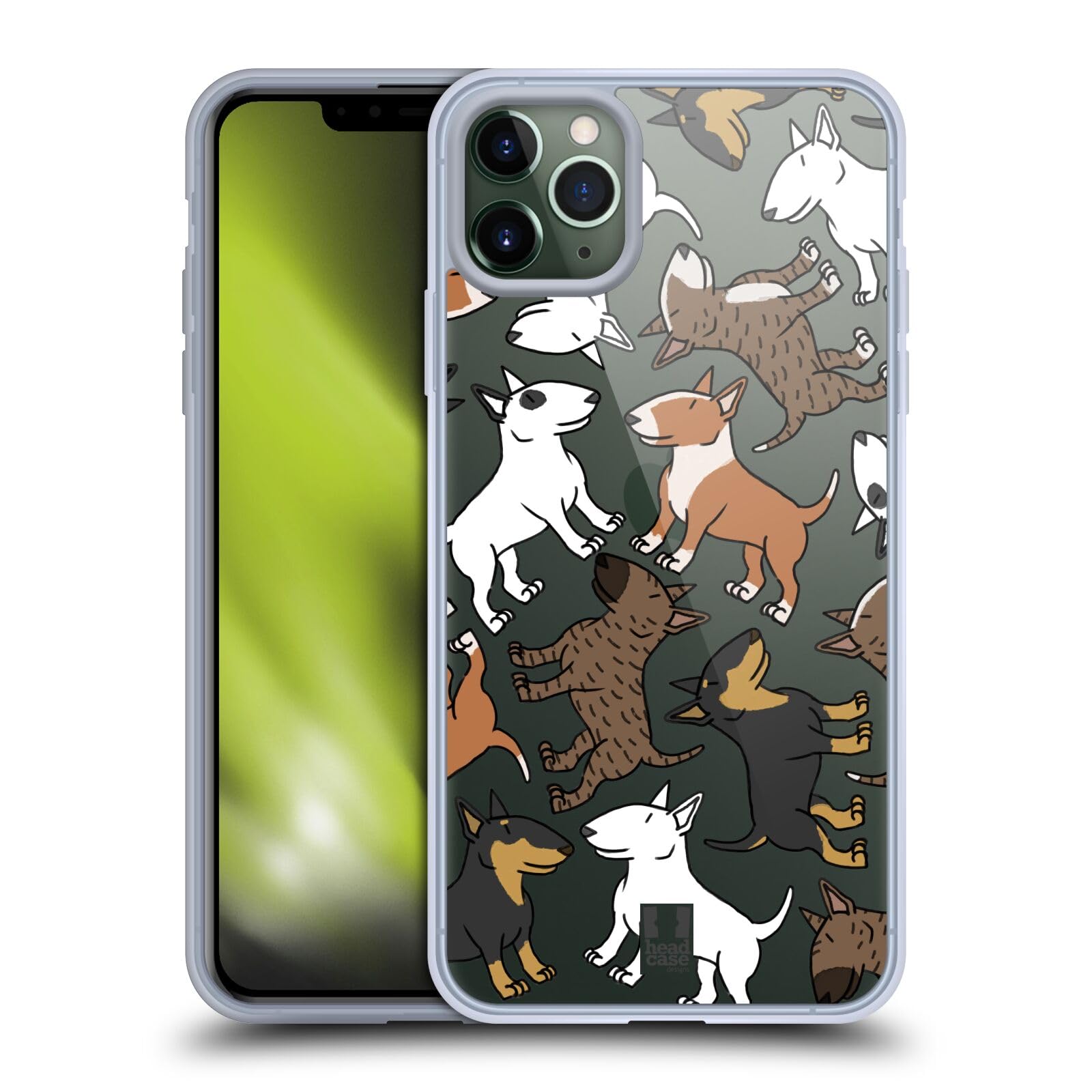 Head Case Designs Miniature Bull Terrier Dog Breed Patterns 13 Soft Gel Case for Apple iPhone 11 Pro Max - Cute Protective Phone Cover for Dog Lovers, Perfect Gift for Pet Owners