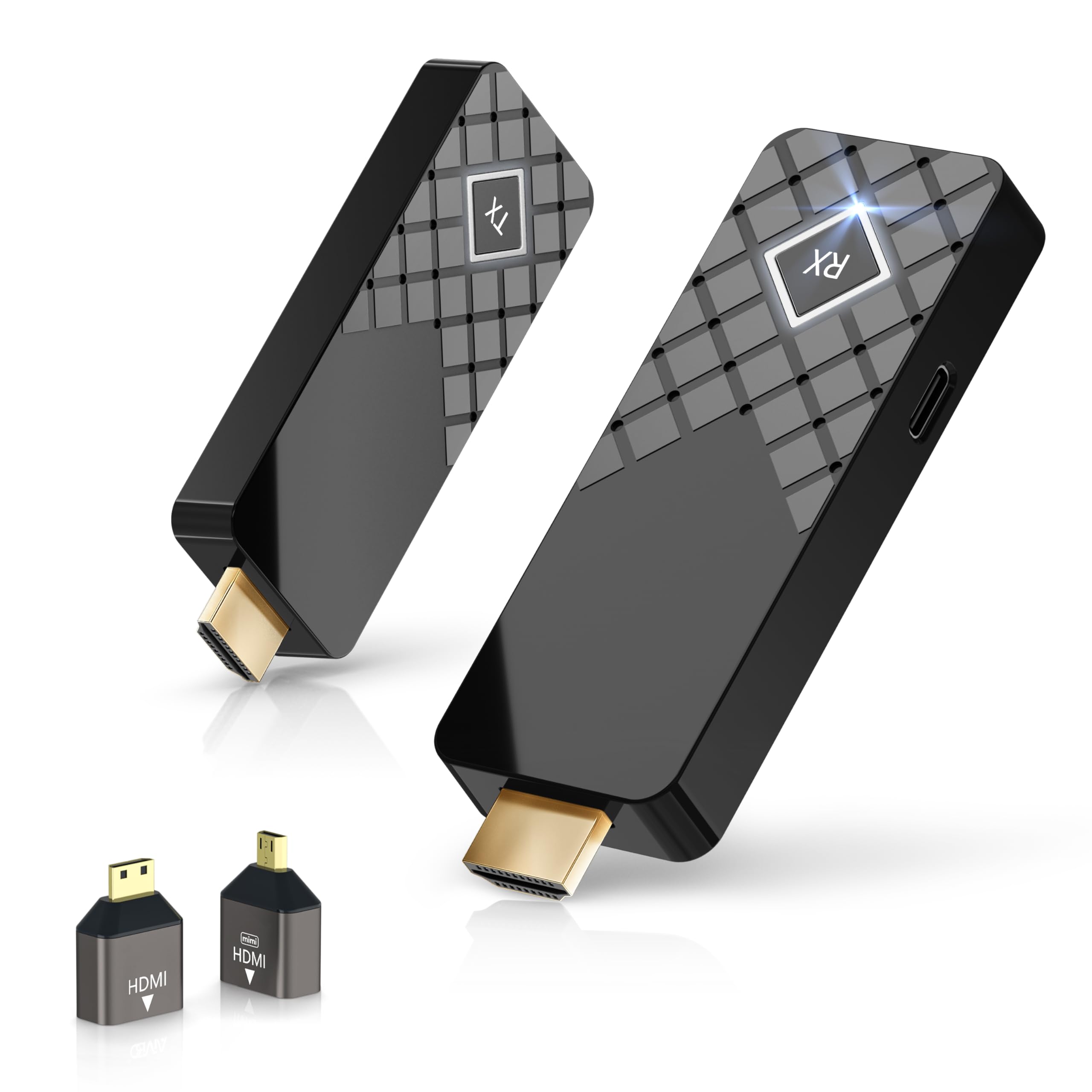 Wireless HDMI Transmitter and Receiver Kit - 165FT Range, Dual Band 2.4G/5G @60Hz, Plug & Play HD Video Extender for Laptop/PC to Monitor/Projector/TV - Perfect for Home Theater, Gaming & Office Presentations (1TX+1RX)