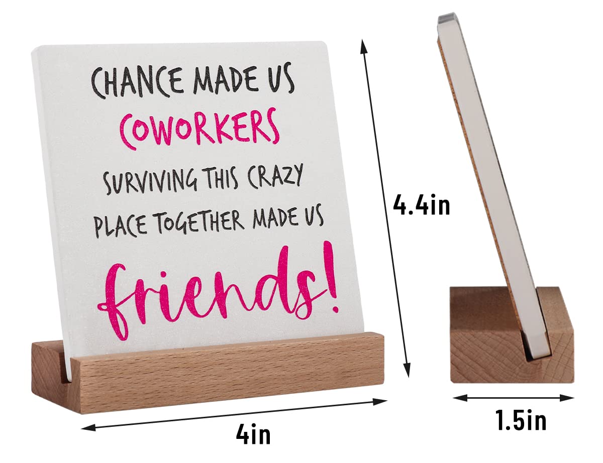 Lodeskee Coworker Leaving Gift for Women - Thoughtful Birthday & Farewell Present for Female Colleagues - Black & Red Desk Decor Sign - Perfect for Office Goodbye Parties & Work Anniversaries