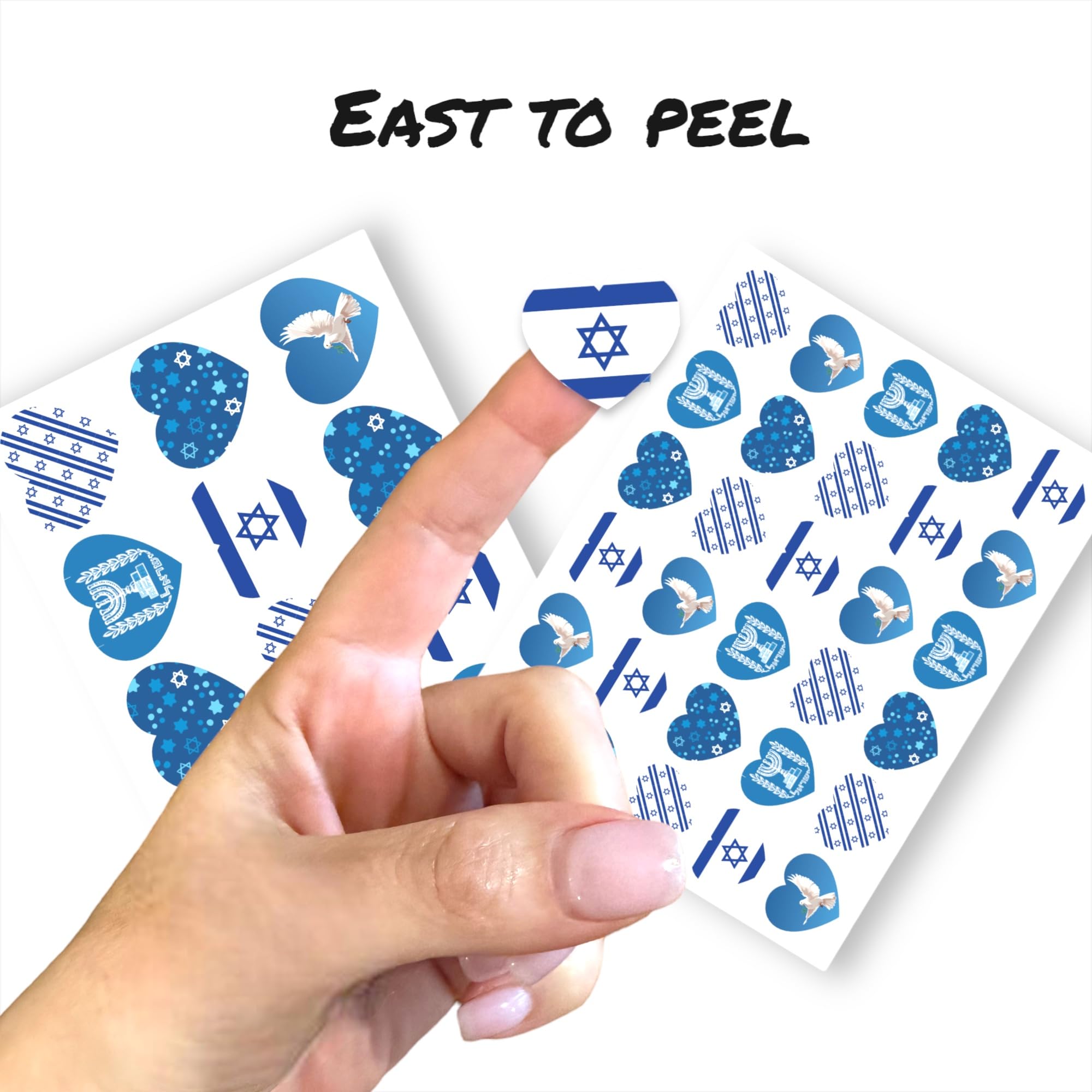 330+ Heart Israel Stickers Set - DIY Israeli Flag Banner, National Symbols & Small Decals for School Crafts, Parties & Patriotic Events