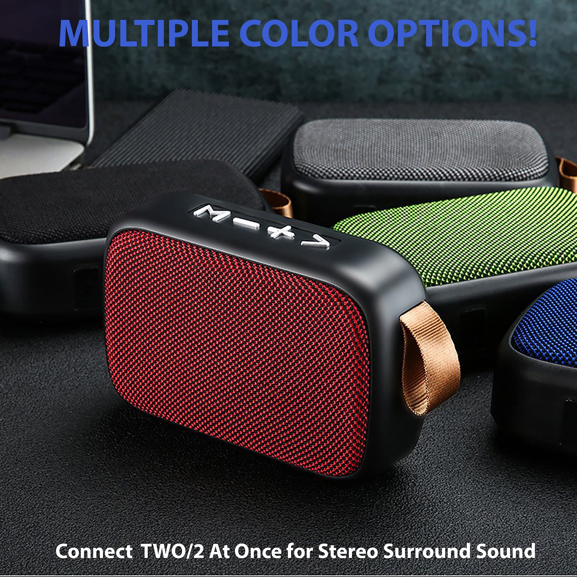 Portable Bluetooth Speaker Compatible with LG E420 - 3W Output, 6H Playtime, Fabric Design for Indoor, Outdoor & Travel Use (Black) - Perfect for Home, Beach, Camping & Parties