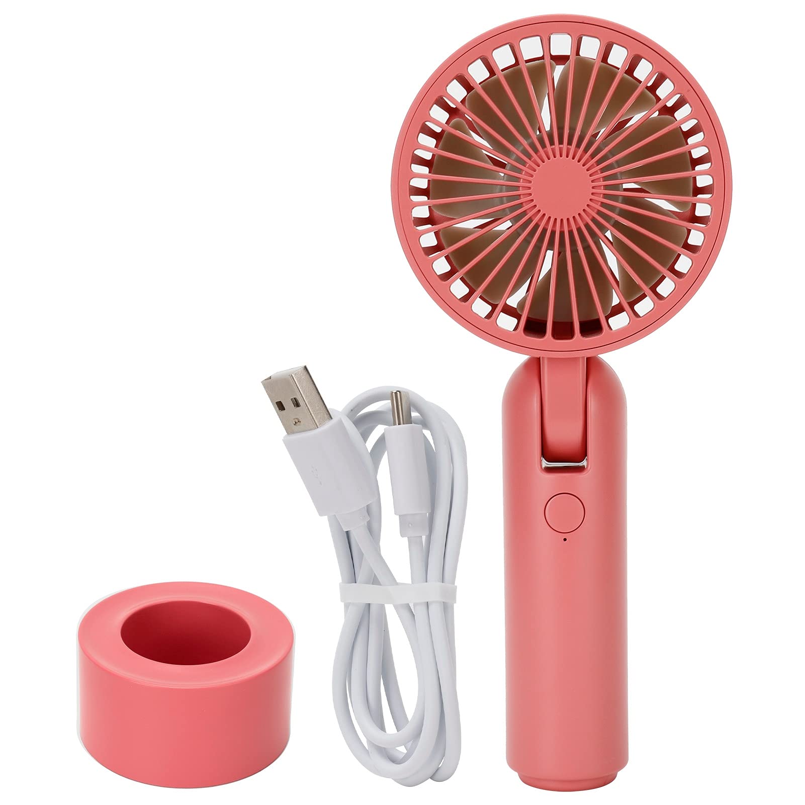 180° Rotating Mini USB Desk Fan - Portable Handheld Electric Fan for Kids, Boys & Girls - Perfect for Travel, Office, Home & Outdoor Use (Red)