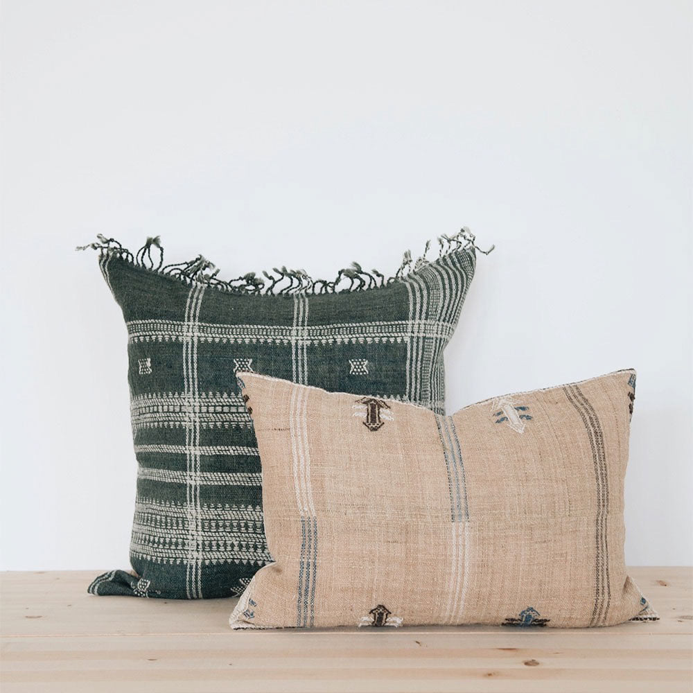 Handwoven Cotton Pillow Cover No. 0507 - Bohemian Style Decorative Cushion Case for Living Room, Bedroom & Sofa