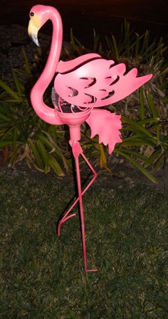 Solar Flamingo Light with Crackle Glass Ball - Waterproof Outdoor Garden Decor for Patio, Yard, Poolside - Romantic Ambiance Lighting for Parties & Landscaping