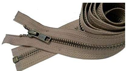 YKK #5 Antique Brass Jacket Zippers with Metal Teeth - Separating Zipper for Crafts, DIY Projects & Outerwear - Muscade Beige #810 - Custom Length 9 Inches - Made in USA - Perfect for Jackets, Bags & Home Decor Projects